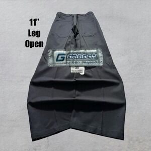 Baggy Black Wide Leg Groggy Jnco Styl Skater Y2k VTG Chino Slacks Pants 30x32